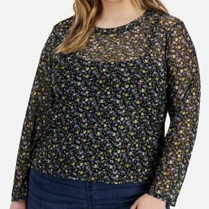 Love, Fire Black Floral Sheer Blouse